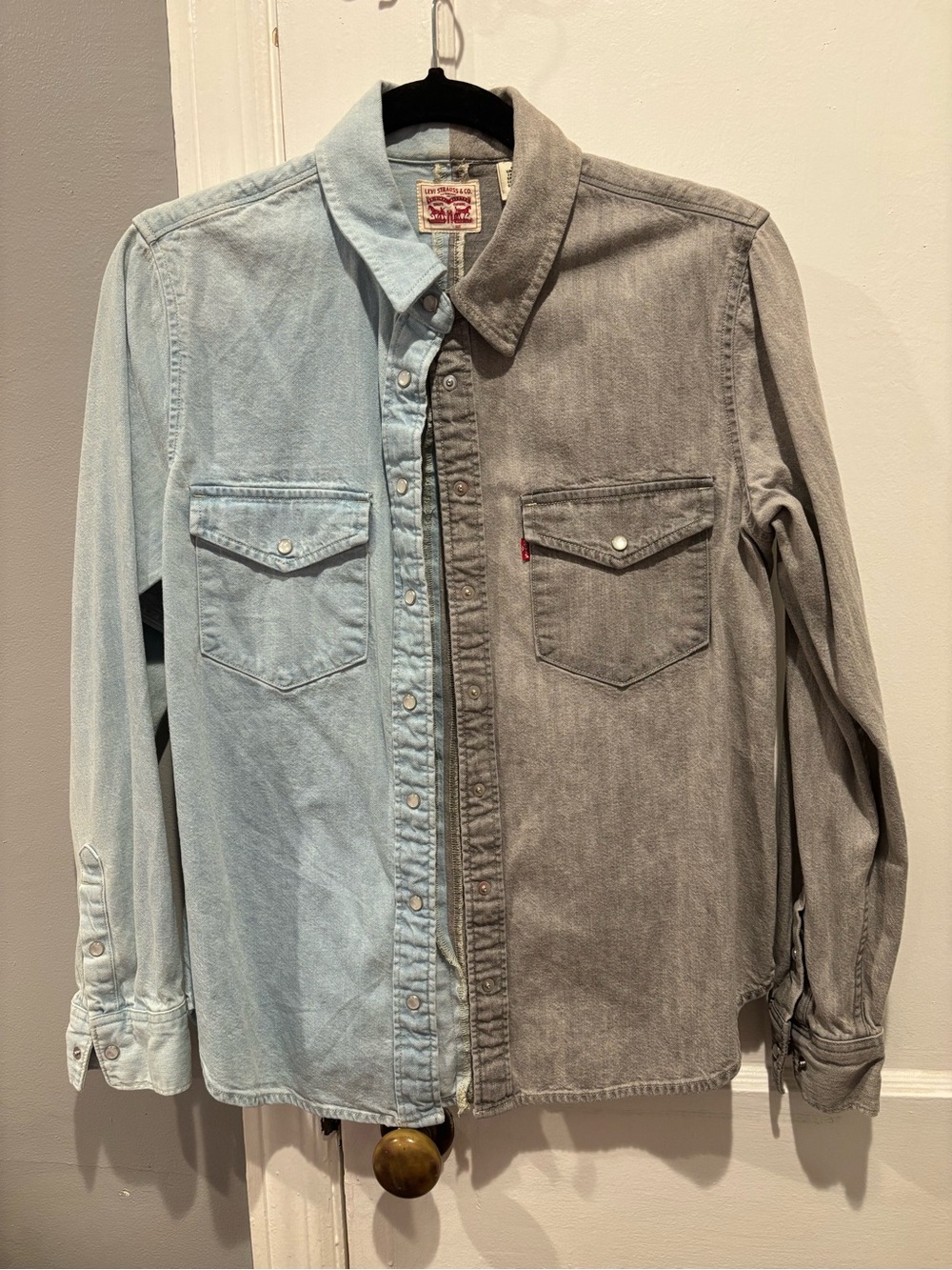 Levi's Two-Tone Denim Shirt Jacket - Light Blue & Gray